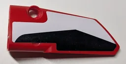 Technic, Panel Fairing # 3 Small Smooth Long, Side A with Black and White Stripes Pattern (Sticker) - Set 42125