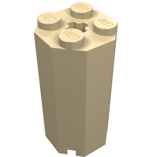 Lego Brick Special Octagonal 2 x 2 x 3 1/3 / Tan