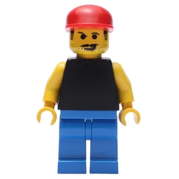 Man - Black Torso, Blue Legs, Red Cap