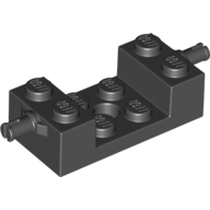 Lego Brick Special 2 x 4 with Wheels Holder, Single Slit with 2 x 2 Recessed and Hole / Black