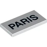 Tile 2 x 4 with 'PARIS' Print / White