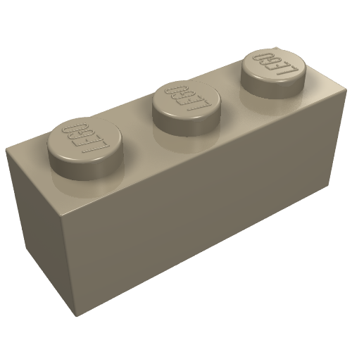 Lego Brick 1 x 3 / Dark Tan
