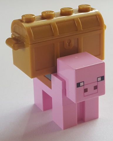 Lego Minecraft Pig, Piggy Bank - Brick Built