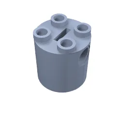 Brick Round 2 x 2 x 2 Robot Body, Axle Holder '+' Orientation / Sand Blue