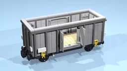 4-Wheel Open Wagon (9 studs wide, SNOT, mixed gray)