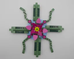 Pink Flower and Trailing Vines Medallion from Flowering Cactus 11509