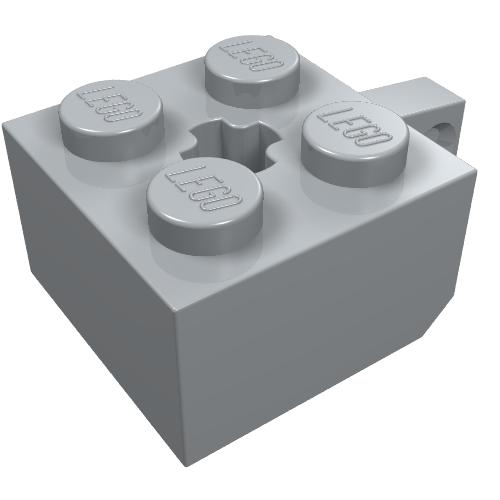 Lego Hinge Brick 2 x 2 Locking with 1 Finger Vertical and Axle Hole [+ Opening] / Light Bluish Gray