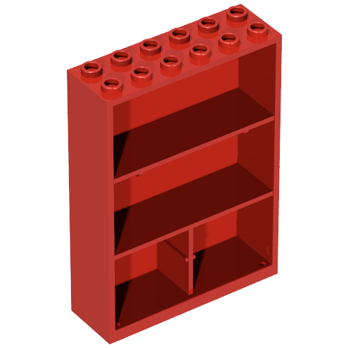 Lego Fabuland, Cupboard 2 x 6 x 7 / Red