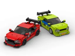 Two Mitsy Lancer Evos from The Fast and The Furious - 8 Stud Speed Champions