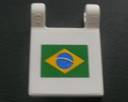 Flag 2 x 2 Square with Flat Edge with Brazilian Flag Pattern (Sticker) - Set 8672
