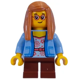 Kid - Bright Blue Torso, Reddish Brown Legs, Medium Nougat Hair