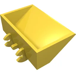 Construction Vehicle Bucket Smooth 3 x 5 x 1 & 1/3 / Yellow