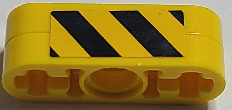 Lego Stickered Assembly 3 x 1 with Black and Yellow Danger Stripes Pattern on Both Sides (Stickers) - Set 7905