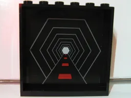 Panel 1 x 6 x 5 with SW Death Star Hexagonal Corridor without Highlights, Red Lights and White Hexagon Pattern (Sticker) - Set 10188