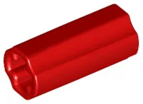 Technic Axle Connector Smooth [with x Hole + Orientation] / Red