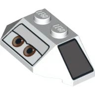 Brick Wedged, Sloped 45° 2 x 4 Triple with Eyes and Dark Bluish Gray Panels Print (Shu Todoroki) / White