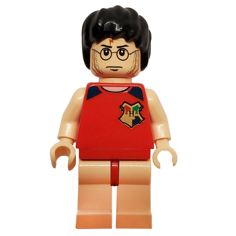 Lego Harry Potter, Tournament Uniform Red Diving Outfit with Hogwarts Crest, Light Nougat Legs