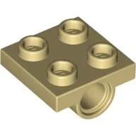 Plate Special 2 x 2 with 1 Pin Hole [Split Underside Ribs] / Tan