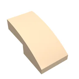 Brick Curved 2 x 1 No Studs [1/2 Bow] / Light Nougat