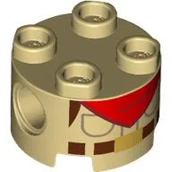 Brick Round 2 x 2, Pin Holes with Scouting Uniform, Reddish Brown Belt, Red Handkerchief Print
