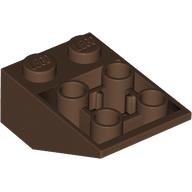 Lego Brick Sloped Inverted 33° 3 x 2, Connections between Studs, Ovoid Bottom Pin / Brown