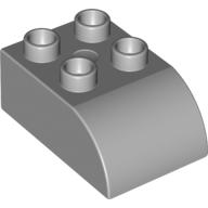 Lego Duplo Brick 2 x 3 with Curved Top / Light Bluish Gray