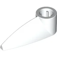 Technic Tooth 1 x 3 with Axle Hole [Rounded Underside] / White