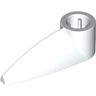 Lego Technic Tooth 1 x 3 with Axle Hole [Rounded Underside] / White