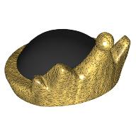 Lego Hat, Crown with Black Top print / Pearl Gold