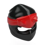 Wrap with Horns, Back Knot Red Pattern / Black