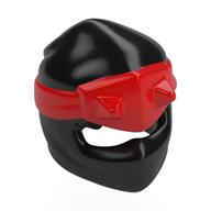 Lego Wrap with Horns, Back Knot Red pattern / Black