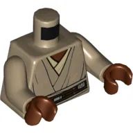 Torso Robes, Tan Undershirt, Reddish Brown Belt Print (Mace Windu), Dark Tan Arms, Reddish Brown Hands