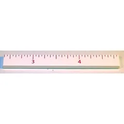 Tile 1 x 8 with Ruler INCH 3 - 4 Pattern / White