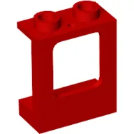 Window 1 x 2 x 2 Plane, Hollow Studs, Single Hole Top and Bottom for Glass / Red