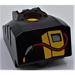 Duplo Toolo MyBot Engine Program Brick with Yellow Gas / Petrol / Fuel Pump Print / Black
