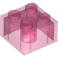 Brick 2 x 2 without Inside Ridges / Trans-Dark Pink