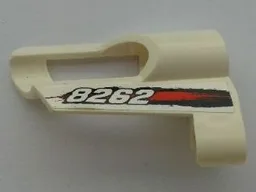 Technic, Panel Fairing # 6 Small Short, Large Hole, Side B with '8262', Black and Red Stains Pattern (Sticker) - Set 8262