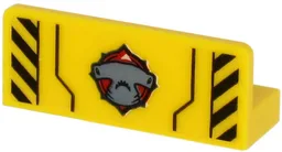 Panel 1 x 3 x 1 with Hammerhead Shark Head and Black Danger Stripes on Transparent Background Pattern (Sticker) - Set 60266