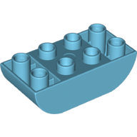 Lego Duplo Brick 2 x 4 Curved Bottom / Medium Azure