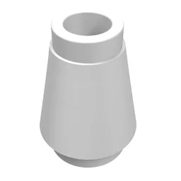 Cone 1 x 1 [Top Groove] / White