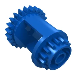 Technic Gear Differential, 24 -16 Tooth with Clutch on Both Sides / Blue