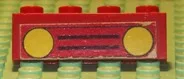 Brick 1 x 4 with Car Grille Black and Yellow Headlights Pattern (Sticker) - Set 379-1