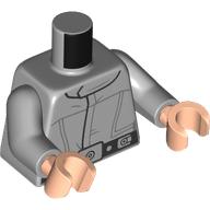 Lego Torso, Imperial Uniform, Black Belt, Light Bluish Grey Buckle print, Light Bluish Gray Arms, Light Nougat Hands / Light Bluish Gray