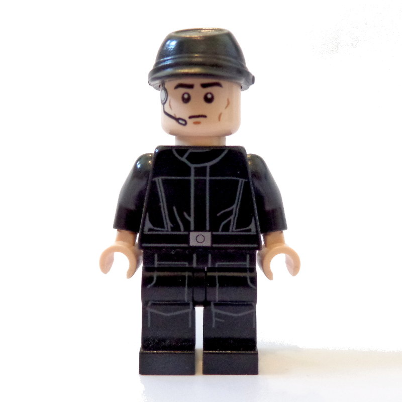 Lego Imperial Crew / Pilot, Black Uniform, Cavalry Cap, Light Nougat Hands