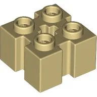 Brick Special 2 x 2 with Grooves and Axle Hole / Tan