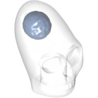 Lego Minifig Head Special, Crystal Skull with Dark Blue Brain Pattern / Trans-Clear