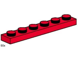 1 x 6 Red Plates