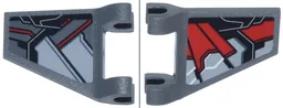 Flag 2 x 2 Trapezoid with Flared Edge with Black, Red, and Light Bluish Gray Panels (Falcon Armor Wings) Pattern on Both Sides Model Left Side (Stickers) - Set 76269