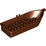 Lego Boat / Rowing Boat 14 x 5 x 2 with Oarlocks [2 Hollow Inside Studs] / Reddish Brown