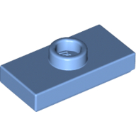 Lego Plate Special 1 x 2 with 1 Stud with Groove and Inside Stud Holder (Jumper) / Medium Blue